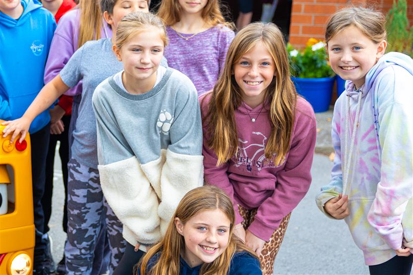 Students practice bus safety